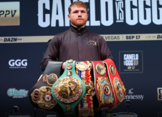 Canelo Alvarez pro record, titles ahead of John Ryder 2023 boxing fight