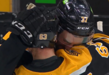 Panthers and Bruins exchange handshakes following Florida’s Game 7 win