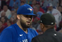 Blue Jays’ Manoah walks runner on pitch clock violation, allows double and run to score