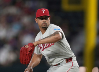 Phillies closer Jhoan Duran driven off field after taking ball to foot