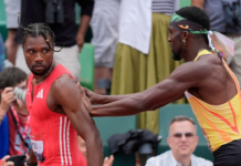 Lyles shoved by Bednarek after his win in 200 metres at U.S. nationals