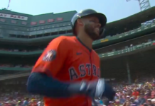 Correa hits first homer since returning to Astros over Green Monster