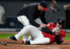 Guardians’ Fry carted off field after being hit in face by pitch during bunt