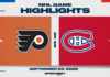NHL Pre-Season Highlights: Canadiens 4, Flyers 2