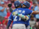 Blue Jays’ Guerrero slides home head first after Bichette’s broken-bat double