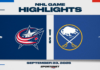 NHL Pre-Season Highlights: Sabres 2, Blue Jackets 1