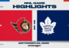 NHL Pre-Season Highlights: Senators 3, Maple Leafs 2 (OT)