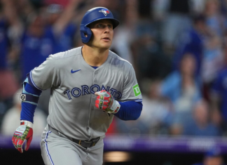 Varsho launches late homer to spark Blue Jays’ offence