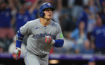 Varsho launches late homer to spark Blue Jays’ offence