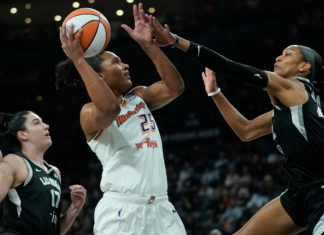 A’ja Wilson, Dana Evans lead Aces past Mercury in WNBA Finals opener