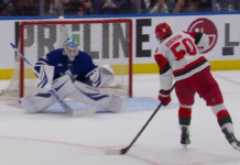Hurricanes’ Robinson rifles home penalty shot goal vs. Maple Leafs