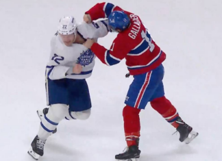 Gallagher and McCabe drop the gloves after hard hit on Cowan