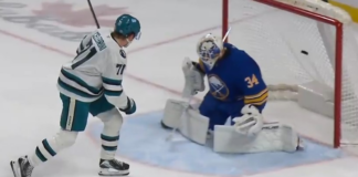 Sharks’ Celebrini wires home backhand goal for 90th point of season