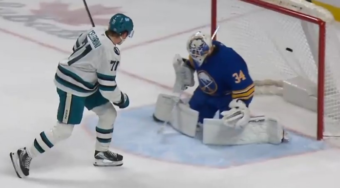 Sharks’ Celebrini wires home backhand goal for 90th point of season