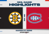 NHL Highlights: Canadiens 3, Bruins 2 (OT)