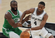 Celtics’ Brown ejected in first half vs. Spurs after argument with officials