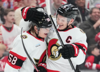 Yakemchuk scores in debut, Senators beat Red Wings to climb into playoff spot