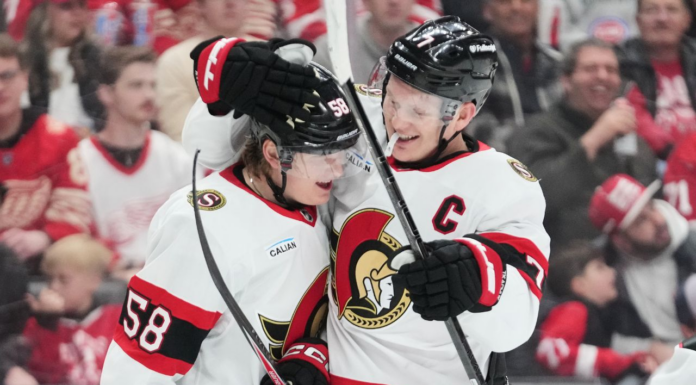 Yakemchuk scores in debut, Senators beat Red Wings to climb into playoff spot