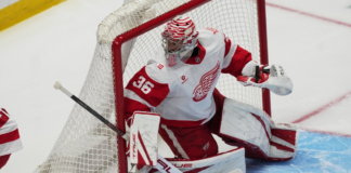 Red Wings goalie John Gibson injured against Predators