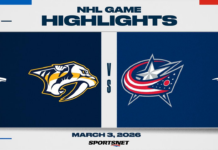 NHL Highlights: Blue Jackets 3, Predators 2
