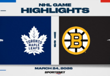 NHL Highlights: Maple Leafs 4, Bruins 2