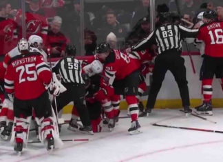Tempers flare after Panthers’ Luostarinen hits Jack Hughes at the boards