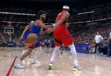 Raptors’ Barnes throws beautiful behind-the-back dime to Poeltl