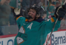 Sirens’ Fillier completes natural hat trick with overtime goal
