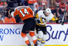 Flyers advance to second round with OT win over Penguins
