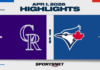 MLB Highlights: Rockies 2, Blue Jays 1 (F/10)