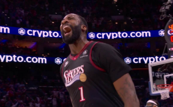 76ers’ Drummond splashes dagger three to clinch playoffs vs. Magic