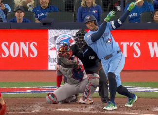 Springer drives in run on first pitch back for the Blue Jays vs. Red Sox