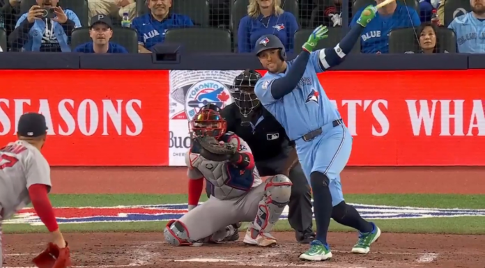 Springer drives in run on first pitch back for the Blue Jays vs. Red Sox