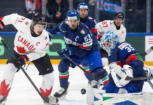 Celebrini scores pair to lead Canada over Italy at men’s hockey worlds