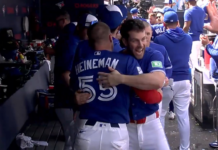 Blue Jays team up for strikeout, throwout double play to escape jam
