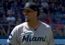 Marlins’ Perez gets into it with Blue Jays bench after plunking Okamoto