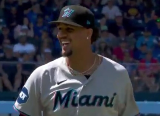 Marlins’ Perez gets into it with Blue Jays bench after plunking Okamoto