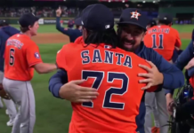Gotta See It: Santa gets final out to secure Astros’ combined no-hitter