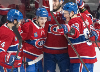 Canadiens’ Hutson works give-and-go with Caufield to score power-play goal