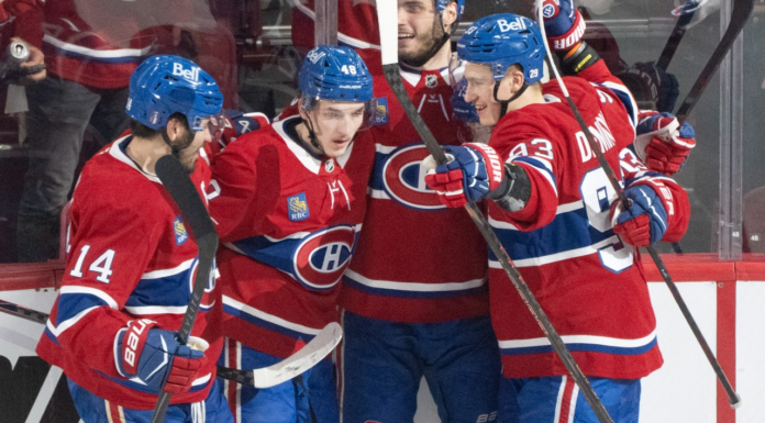 Canadiens’ Hutson works give-and-go with Caufield to score power-play goal