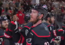 Svechnikov wires home power play goal to give Hurricanes lead in Game 5