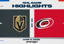 NHL Game 5 Highlights: Hurricanes 4, Golden Knights 2